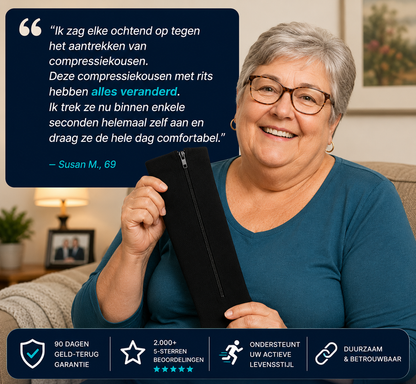 ZippFlow™ compressiekousen met zijrits