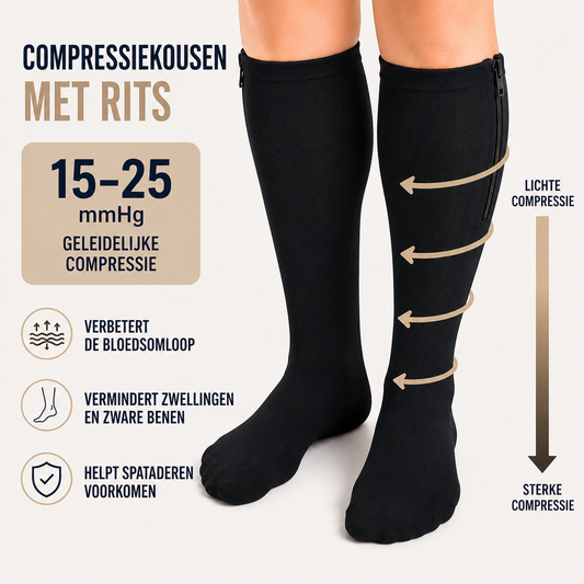 ZippFlow™ compressiekousen met zijrits